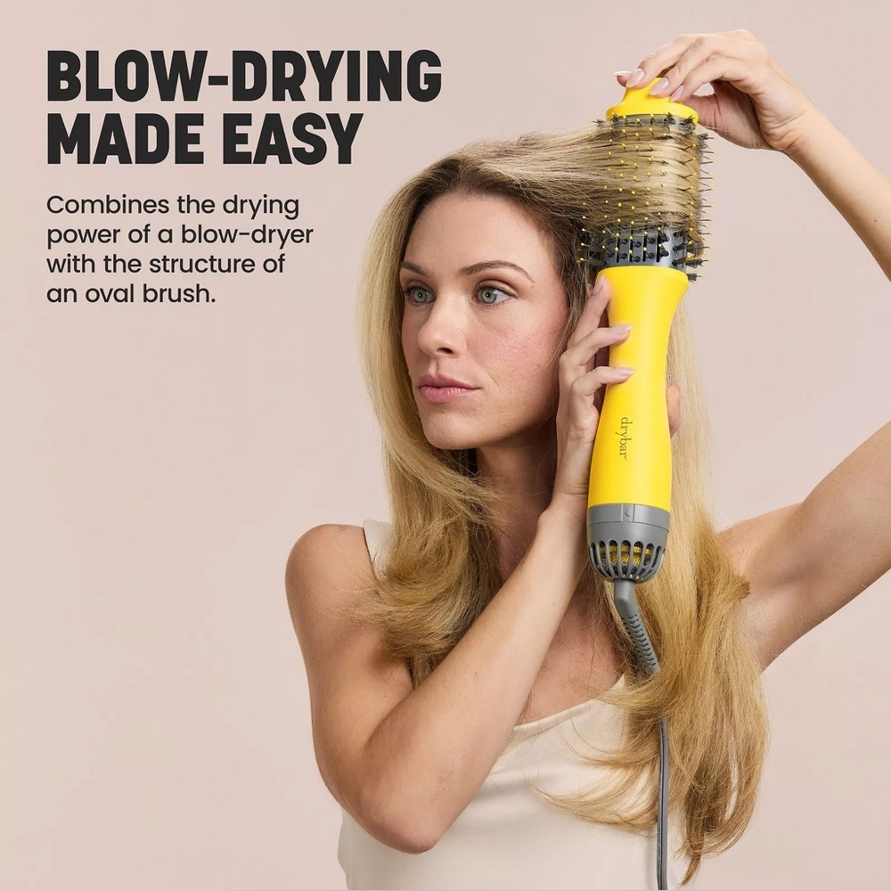 Drybar The Double Shot Oval Blow-Dryer Brush in Bright Yellow and Gray - Picture 6 of 11